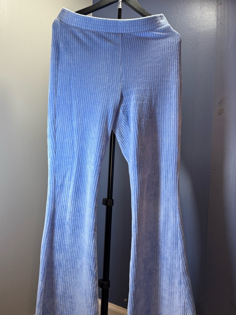 aerie Light Blue Ribbed Flare Leggings - Kids
